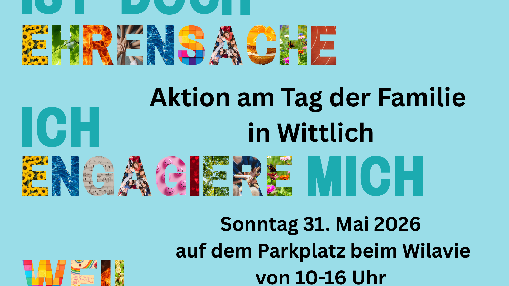Aktion am Tag der Familie in Wittlich am 31 Mai 2026 Ist doch Ehrensache Ich engagiere mich, weil